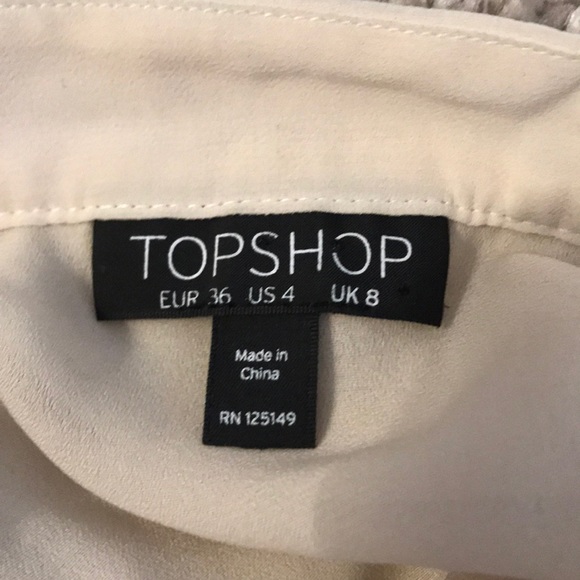 Topshop pleated cream colored A line skirt - Picture 4 of 4